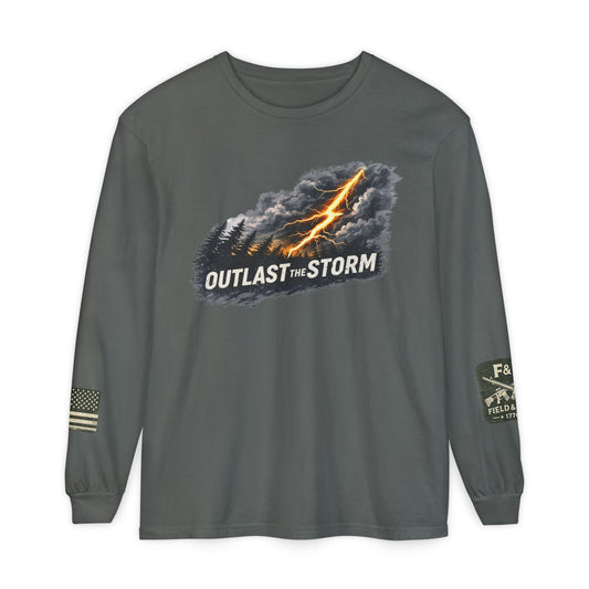 Outlast The Storm Unisex Garment-dyed Long Sleeve T-Shirt